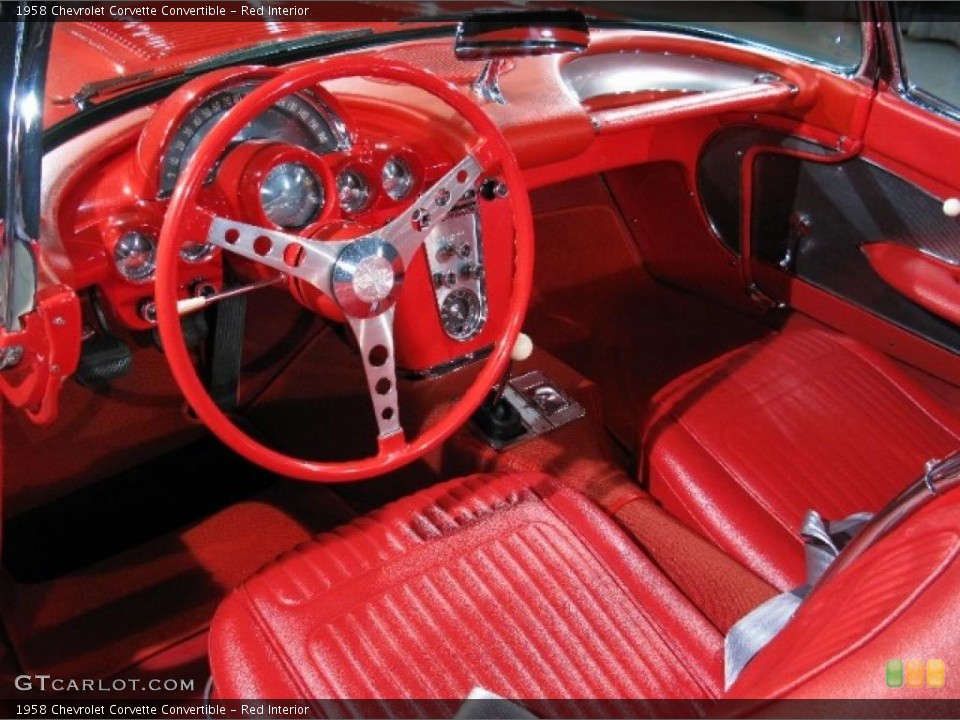 Red 1958 Chevrolet Corvette Interiors