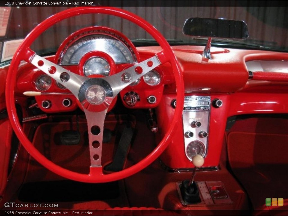 Red Interior Steering Wheel for the 1958 Chevrolet Corvette Convertible #37433246