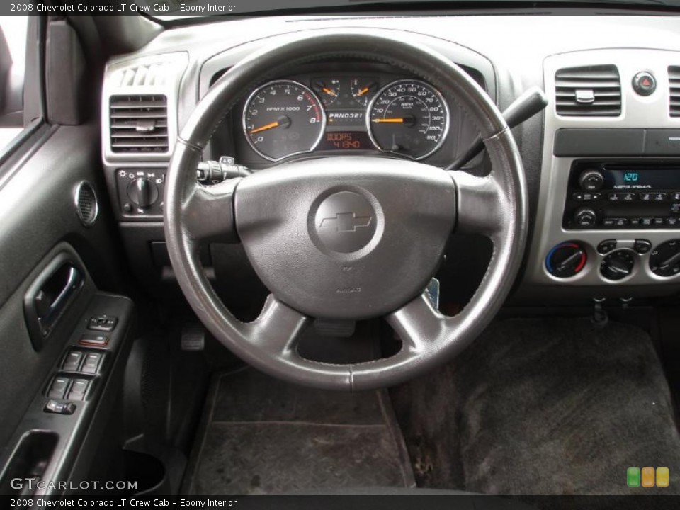 Ebony Interior Steering Wheel for the 2008 Chevrolet Colorado LT Crew Cab #37455773