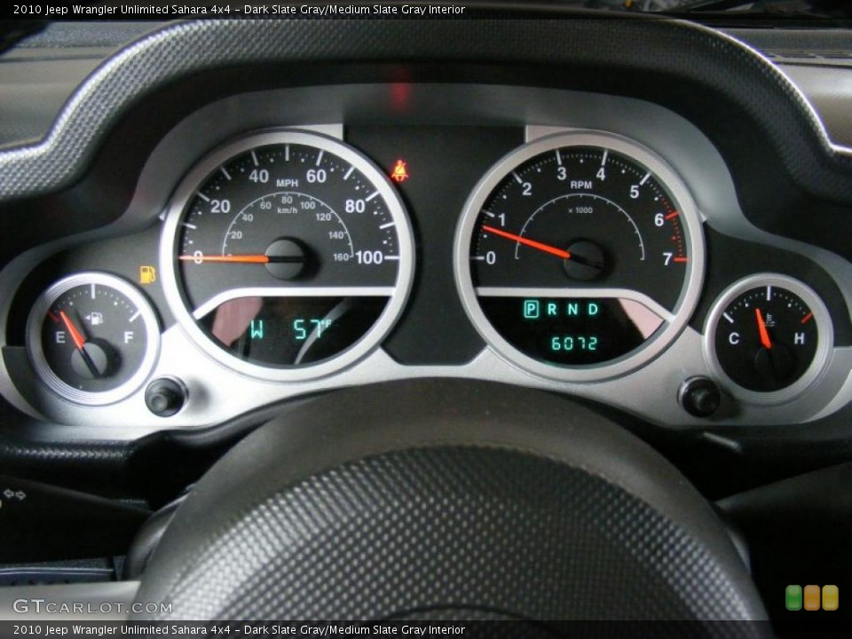 Dark Slate Gray/Medium Slate Gray Interior Gauges for the 2010 Jeep Wrangler Unlimited Sahara 4x4 #37589192