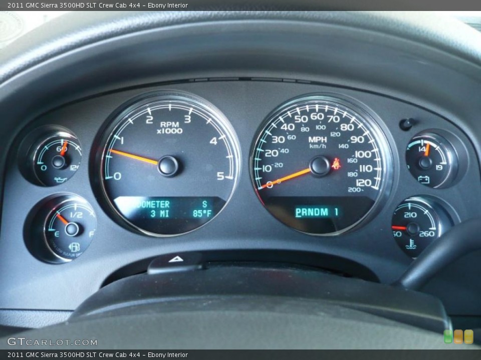 Ebony Interior Gauges for the 2011 GMC Sierra 3500HD SLT Crew Cab 4x4 #37609985