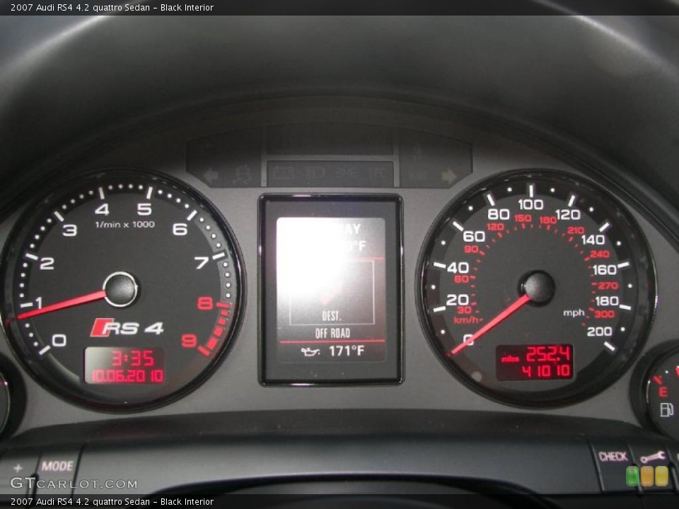 Black Interior Gauges for the 2007 Audi RS4 4.2 quattro Sedan #37684894