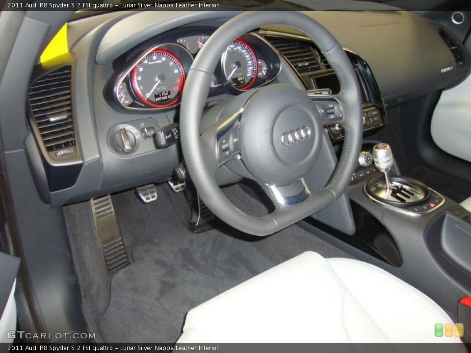 Lunar Silver Nappa Leather Interior Photo for the 2011 Audi R8 Spyder 5.2 FSI quattro #37719649