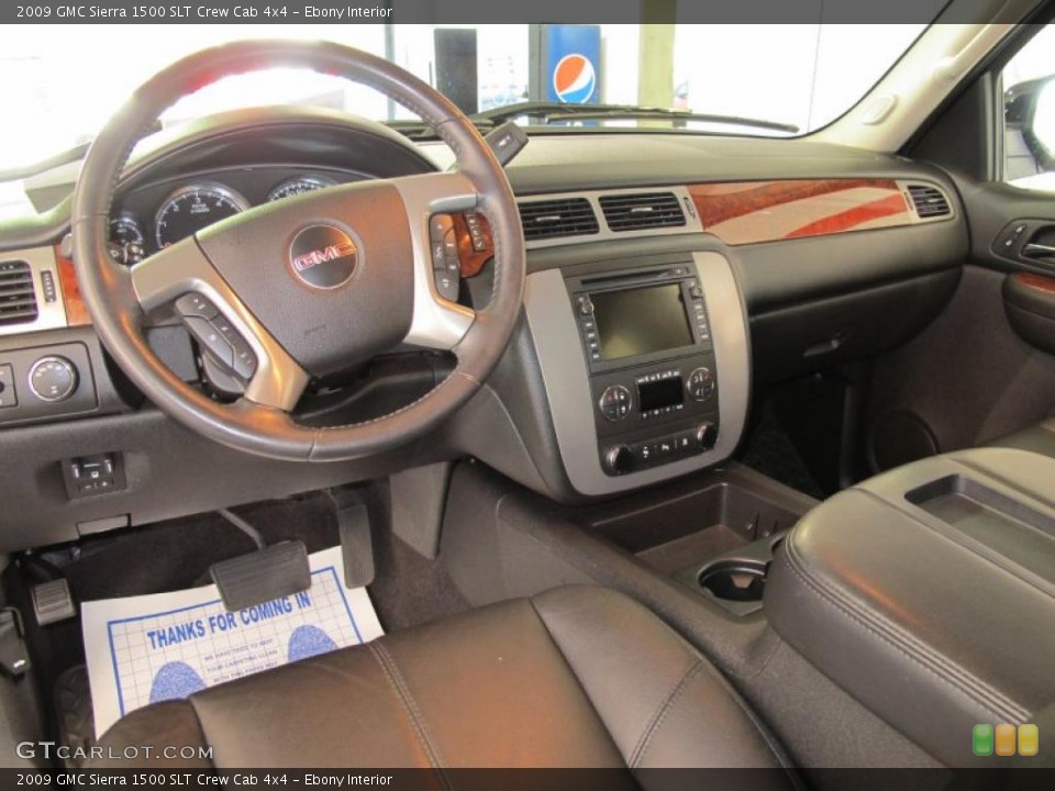 Ebony Interior Photo for the 2009 GMC Sierra 1500 SLT Crew Cab 4x4 #37788584