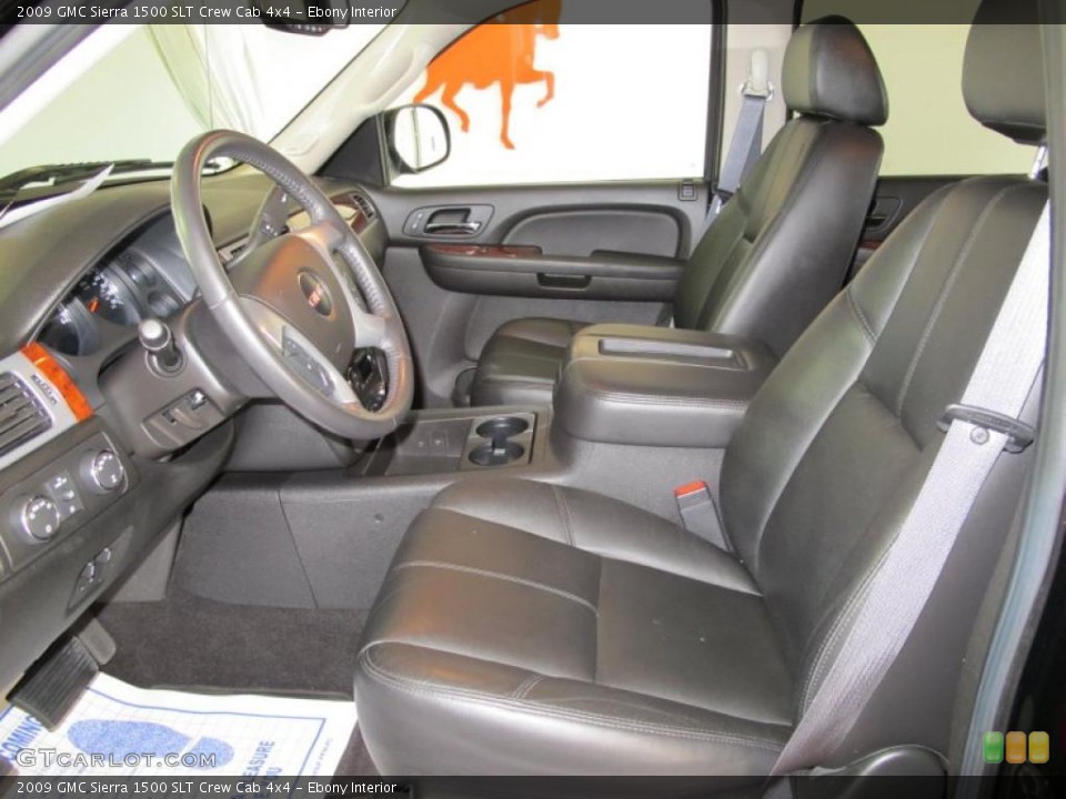 Ebony Interior Photo for the 2009 GMC Sierra 1500 SLT Crew Cab 4x4 #37788616
