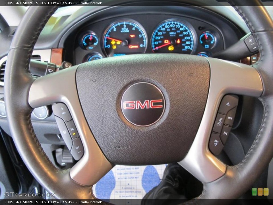 Ebony Interior Steering Wheel for the 2009 GMC Sierra 1500 SLT Crew Cab 4x4 #37788660