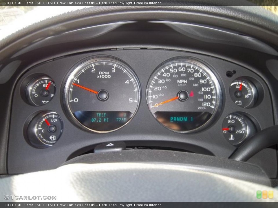 Dark Titanium/Light Titanium Interior Gauges for the 2011 GMC Sierra 3500HD SLT Crew Cab 4x4 Chassis #37794328