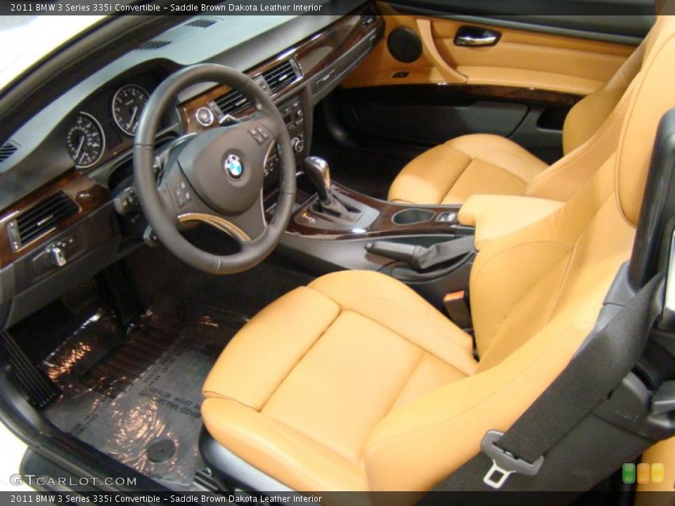 Saddle Brown Dakota Leather Interior Photo for the 2011 BMW 3 Series 335i Convertible #37800224