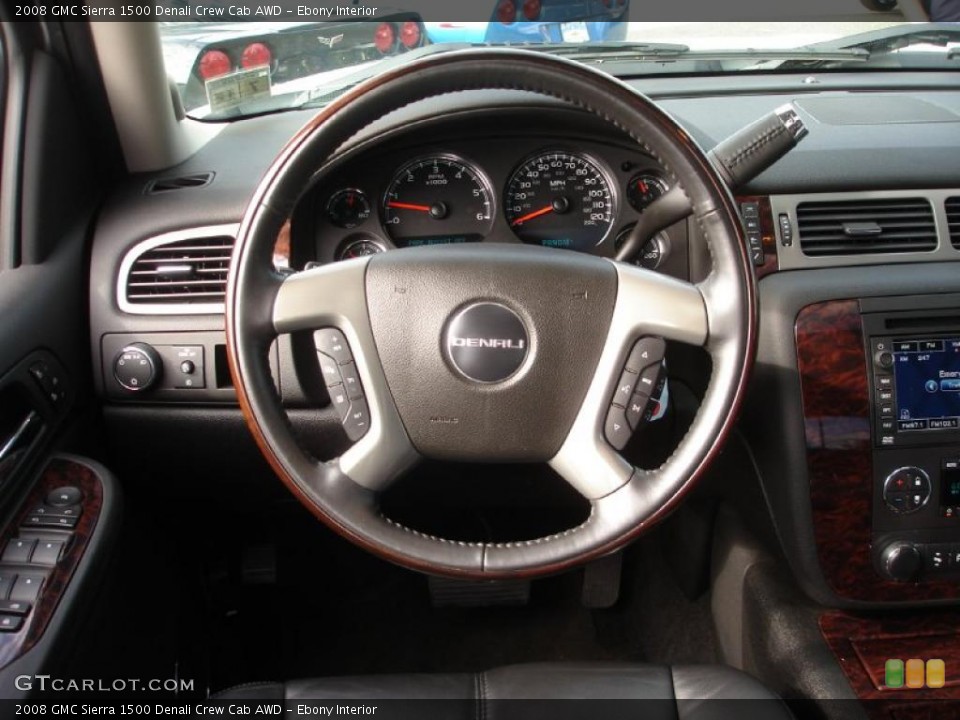 Ebony Interior Steering Wheel for the 2008 GMC Sierra 1500 Denali Crew Cab AWD #37820290