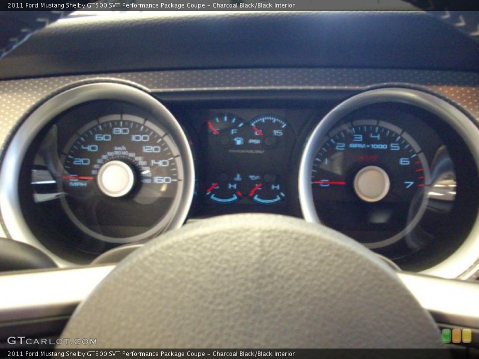 Charcoal Black/Black Interior Gauges for the 2011 Ford Mustang Shelby GT500 SVT Performance Package Coupe #37833246