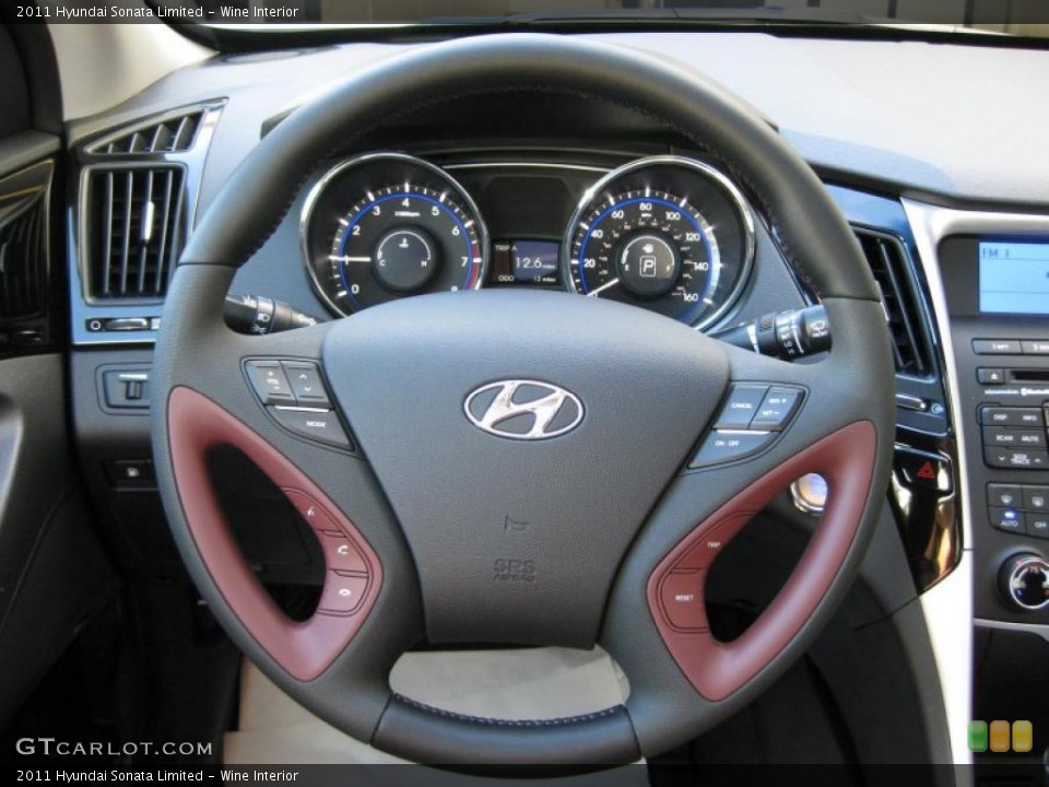 Wine Interior Steering Wheel for the 2011 Hyundai Sonata Limited #37841323