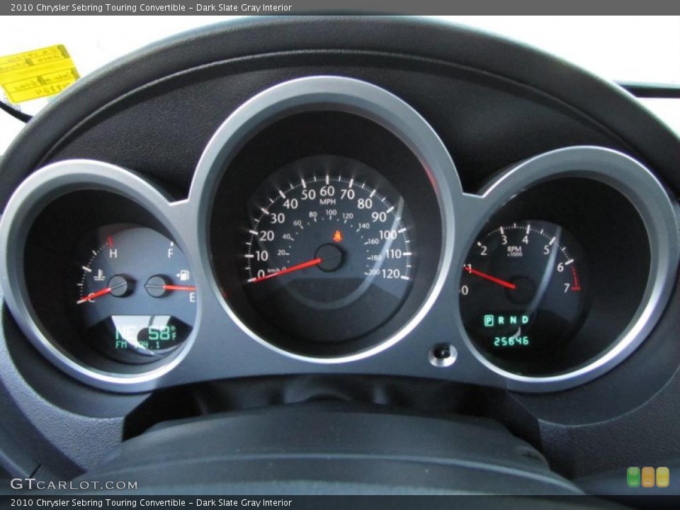 Dark Slate Gray Interior Gauges for the 2010 Chrysler Sebring Touring Convertible #37841839