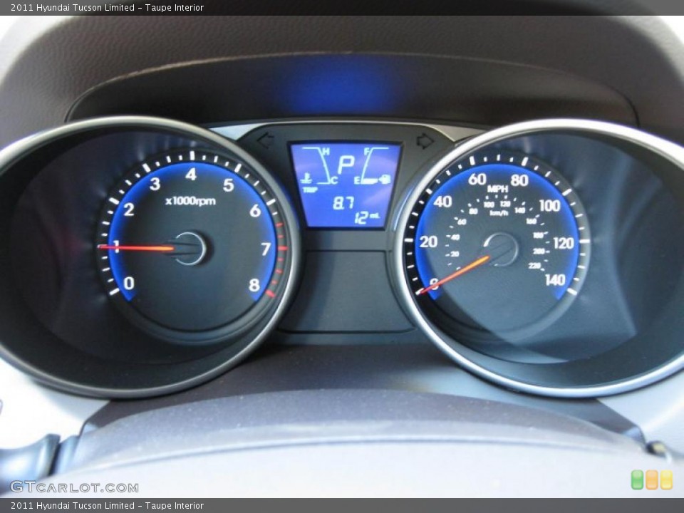 Taupe Interior Gauges for the 2011 Hyundai Tucson Limited #37843063