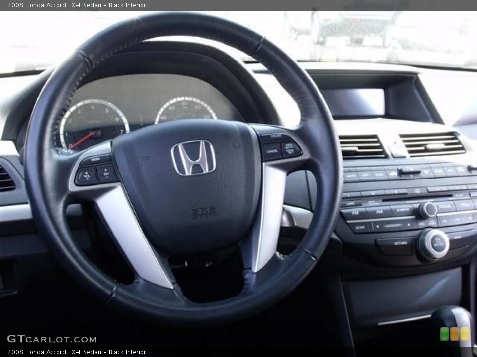 Black Interior Steering Wheel for the 2008 Honda Accord EX-L Sedan #37845247