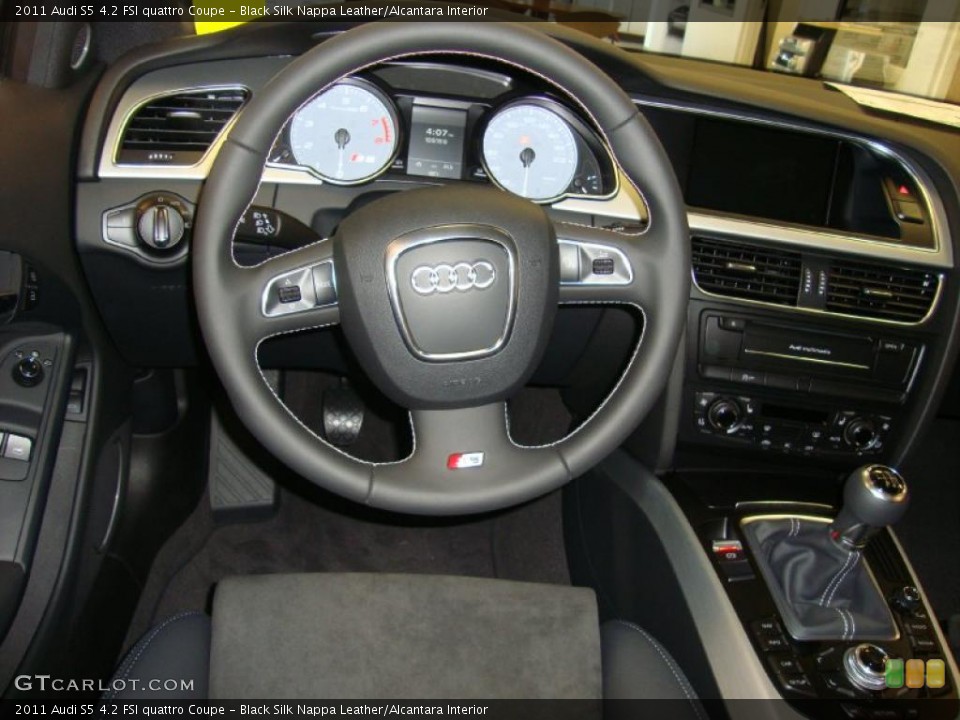 Black Silk Nappa Leather/Alcantara Interior Steering Wheel for the 2011 Audi S5 4.2 FSI quattro Coupe #37846239