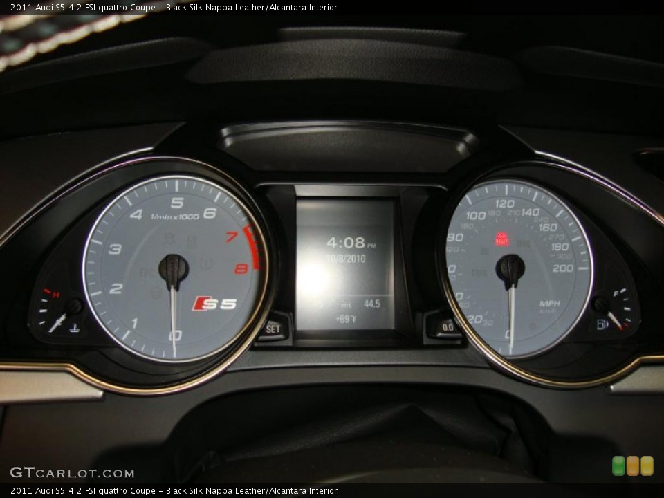 Black Silk Nappa Leather/Alcantara Interior Gauges for the 2011 Audi S5 4.2 FSI quattro Coupe #37846303