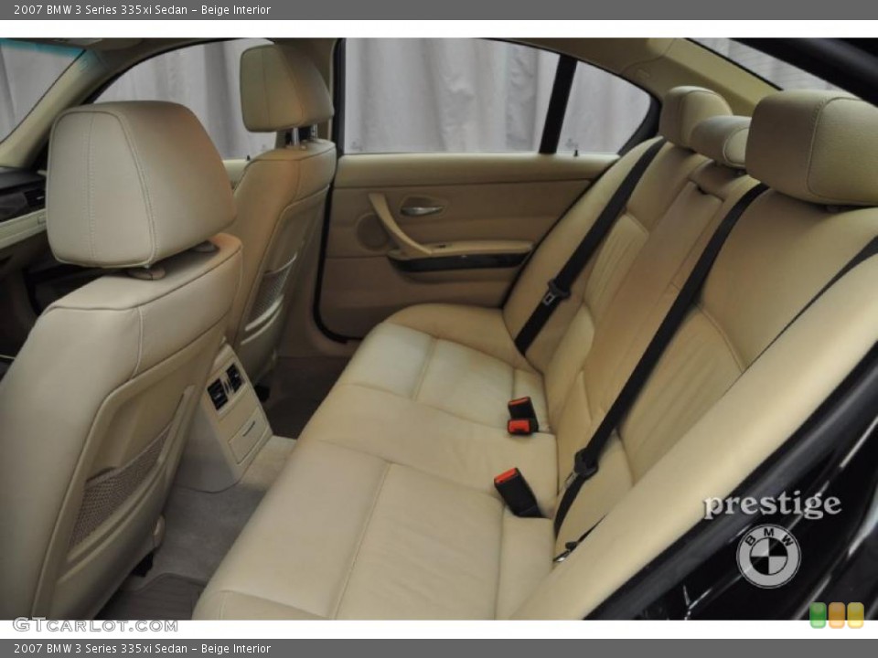 Beige Interior Rear Seat for the 2007 BMW 3 Series 335xi Sedan #37857903