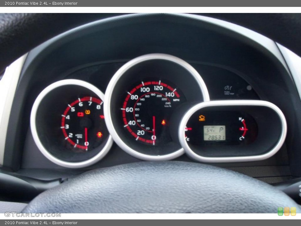 Ebony Interior Gauges for the 2010 Pontiac Vibe 2.4L #37866608