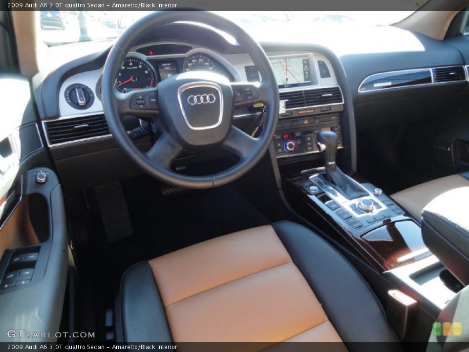 Amaretto/Black Interior Steering Wheel for the 2009 Audi A6 3.0T quattro Sedan #37867100
