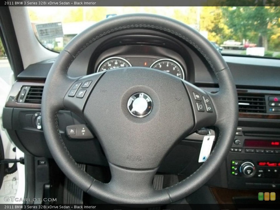 Black Interior Steering Wheel for the 2011 BMW 3 Series 328i xDrive Sedan #37880760
