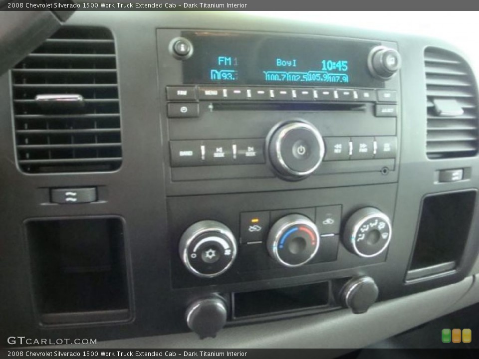 Dark Titanium Interior Controls for the 2008 Chevrolet Silverado 1500 Work Truck Extended Cab #37888880