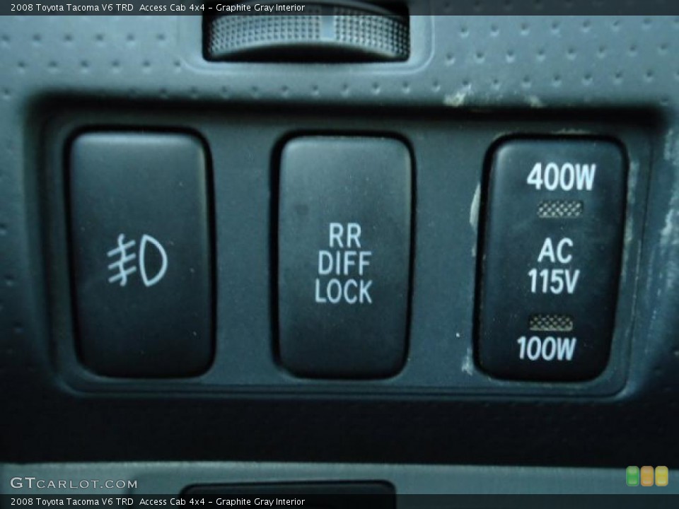 Graphite Gray Interior Controls for the 2008 Toyota Tacoma V6 TRD  Access Cab 4x4 #37890588