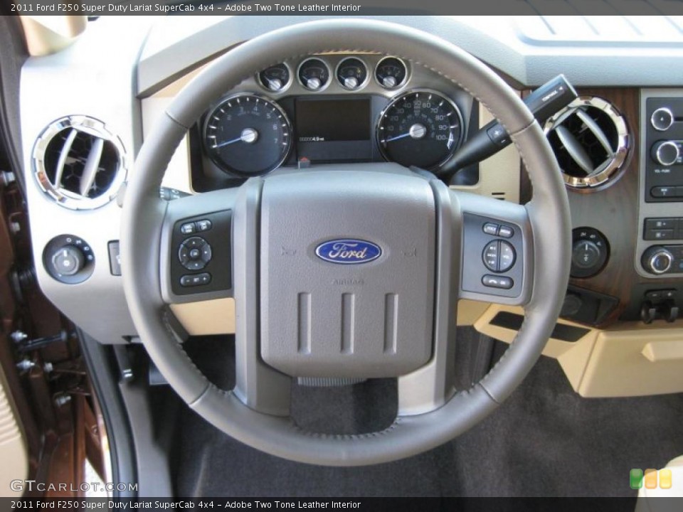 Adobe Two Tone Leather Interior Steering Wheel for the 2011 Ford F250 Super Duty Lariat SuperCab 4x4 #37895080