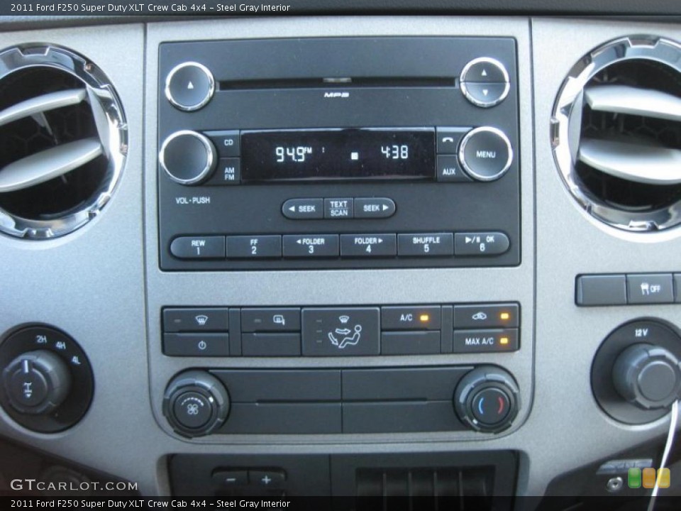 Steel Gray Interior Controls for the 2011 Ford F250 Super Duty XLT Crew Cab 4x4 #37895388
