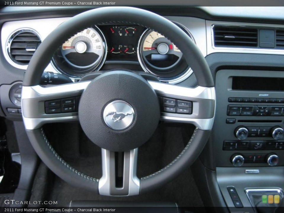 Charcoal Black Interior Steering Wheel for the 2011 Ford Mustang GT Premium Coupe #37895480