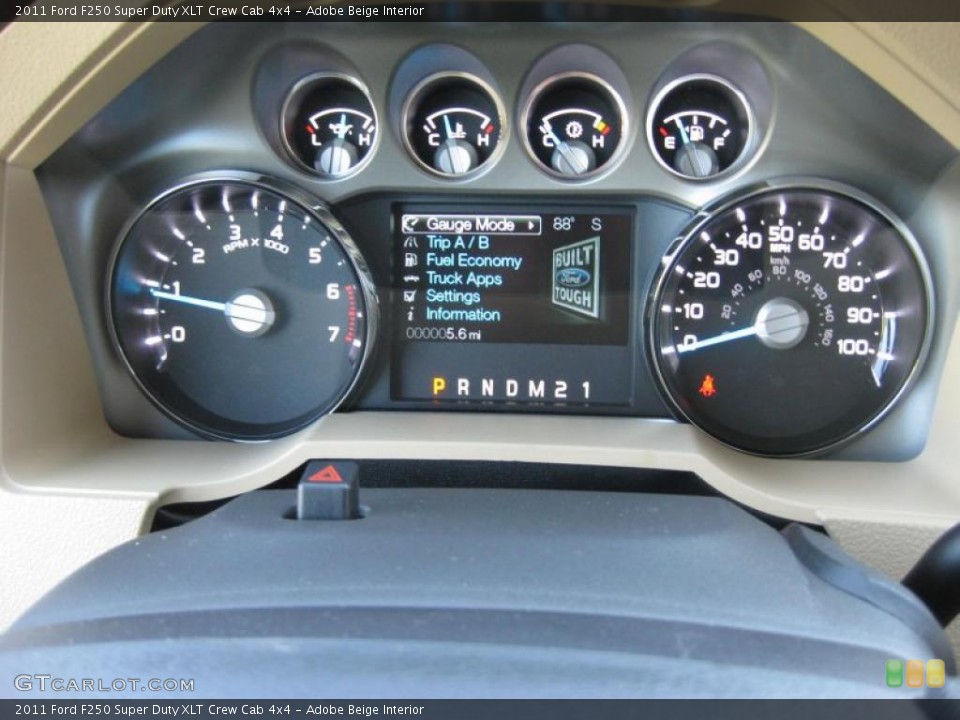 Adobe Beige Interior Gauges for the 2011 Ford F250 Super Duty XLT Crew Cab 4x4 #37895608
