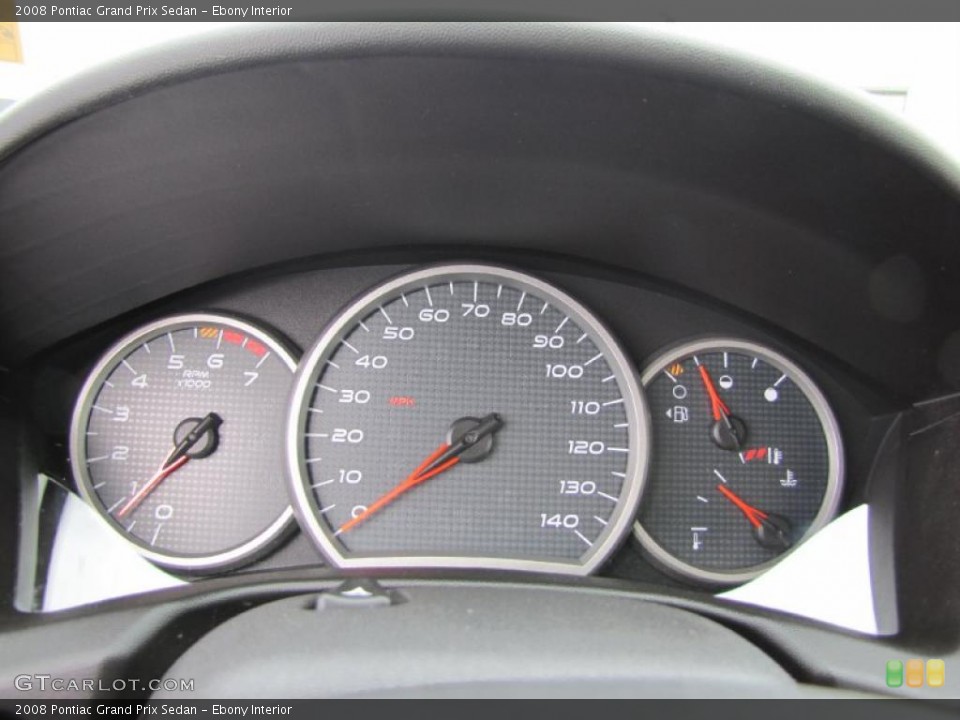 Ebony Interior Gauges for the 2008 Pontiac Grand Prix Sedan #37897315