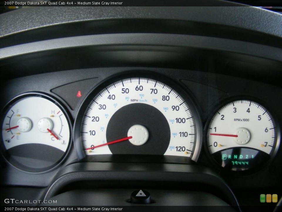 Medium Slate Gray Interior Gauges for the 2007 Dodge Dakota SXT Quad Cab 4x4 #37897635