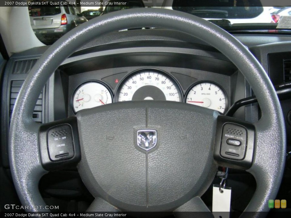 Medium Slate Gray Interior Steering Wheel for the 2007 Dodge Dakota SXT Quad Cab 4x4 #37897651