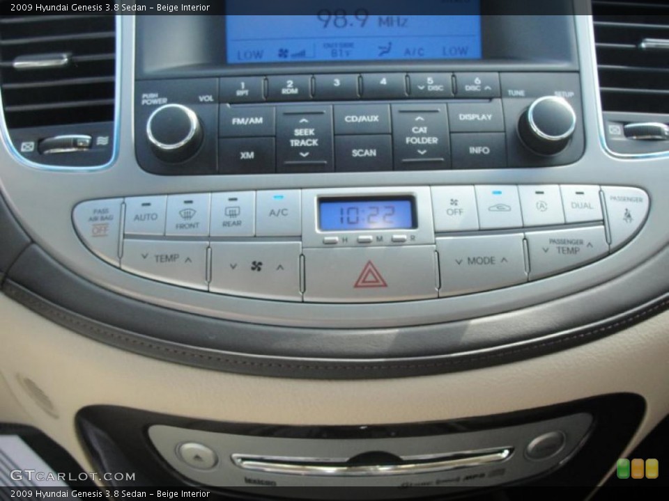Beige Interior Controls for the 2009 Hyundai Genesis 3.8 Sedan #37897811