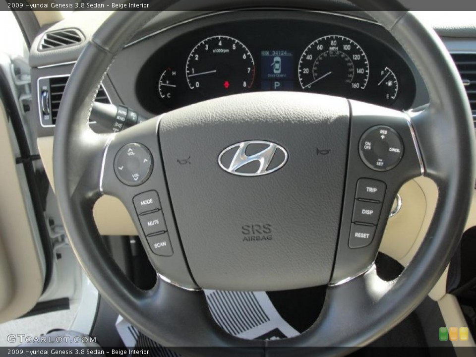 Beige Interior Controls for the 2009 Hyundai Genesis 3.8 Sedan #37897875