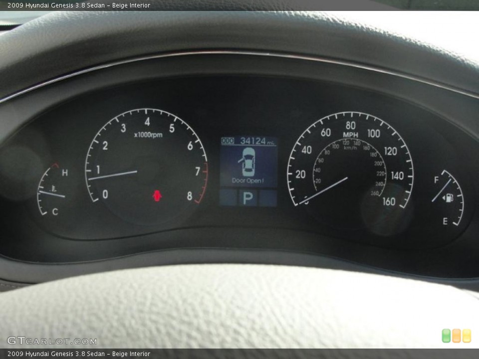 Beige Interior Gauges for the 2009 Hyundai Genesis 3.8 Sedan #37897891