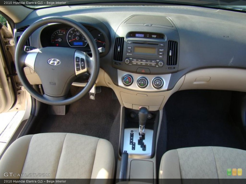 Beige Interior Dashboard for the 2010 Hyundai Elantra GLS #37901831