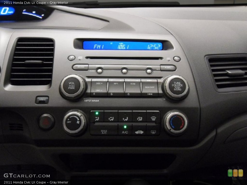 Gray Interior Controls for the 2011 Honda Civic LX Coupe #37911881