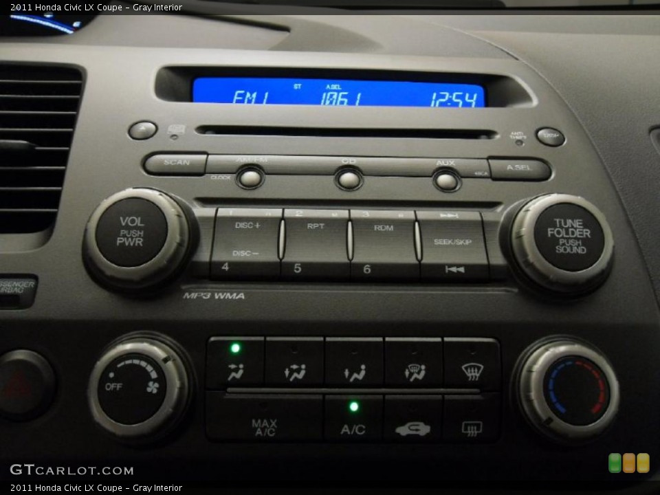 Gray Interior Controls for the 2011 Honda Civic LX Coupe #37912085