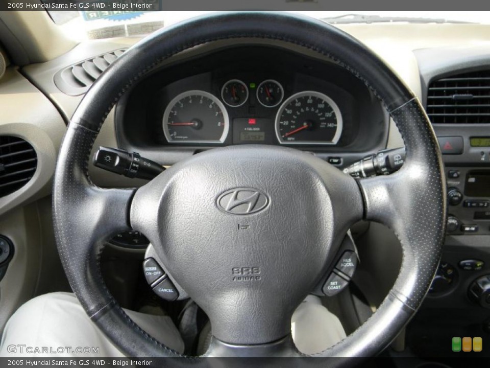 Beige Interior Steering Wheel for the 2005 Hyundai Santa Fe GLS 4WD #37913213