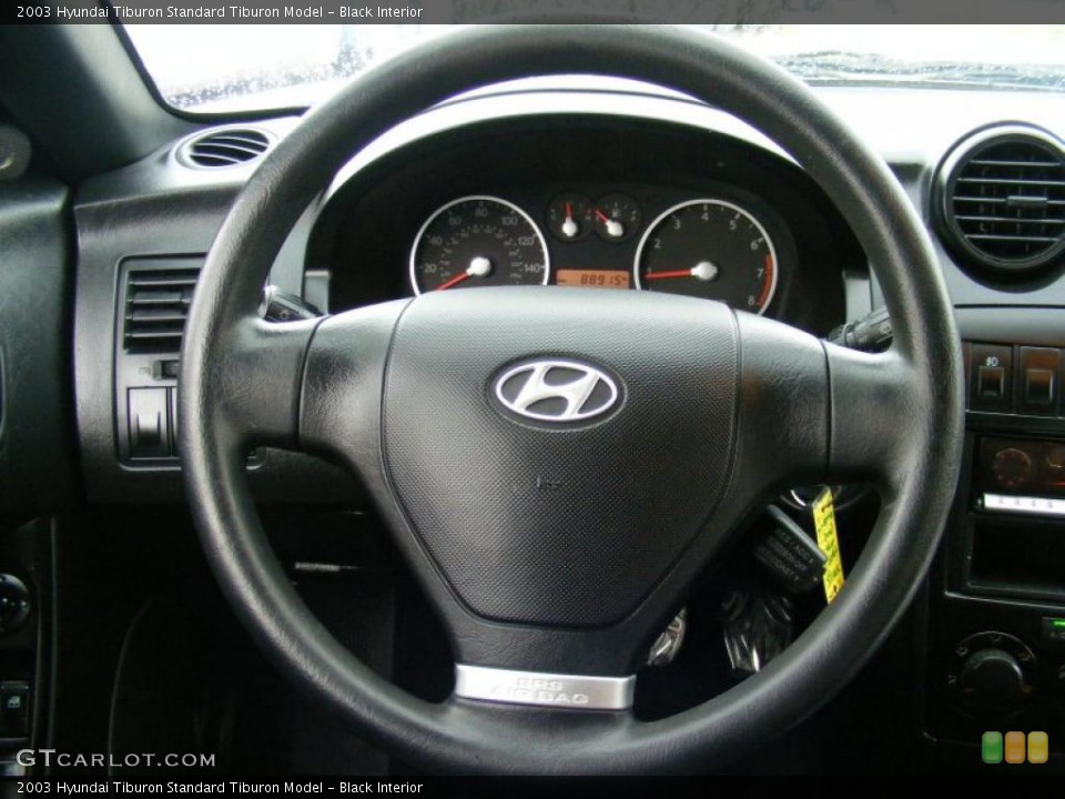Black Interior Steering Wheel for the 2003 Hyundai Tiburon  #37917790