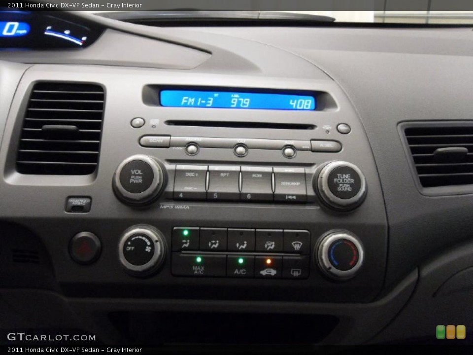 Gray Interior Controls for the 2011 Honda Civic DX-VP Sedan #37917882
