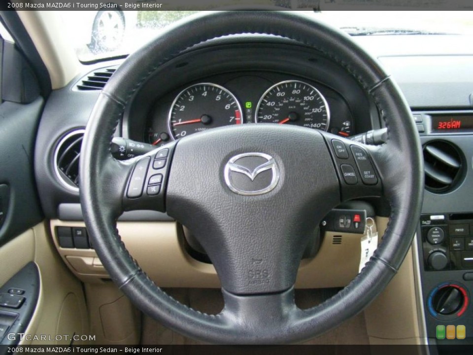 Beige Interior Steering Wheel for the 2008 Mazda MAZDA6 i Touring Sedan #37918274