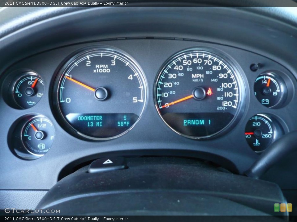 Ebony Interior Gauges for the 2011 GMC Sierra 3500HD SLT Crew Cab 4x4 Dually #37922950