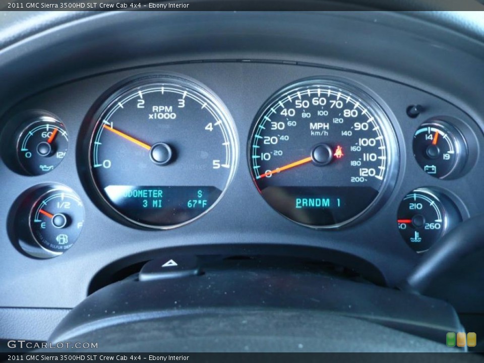 Ebony Interior Gauges for the 2011 GMC Sierra 3500HD SLT Crew Cab 4x4 #37923106