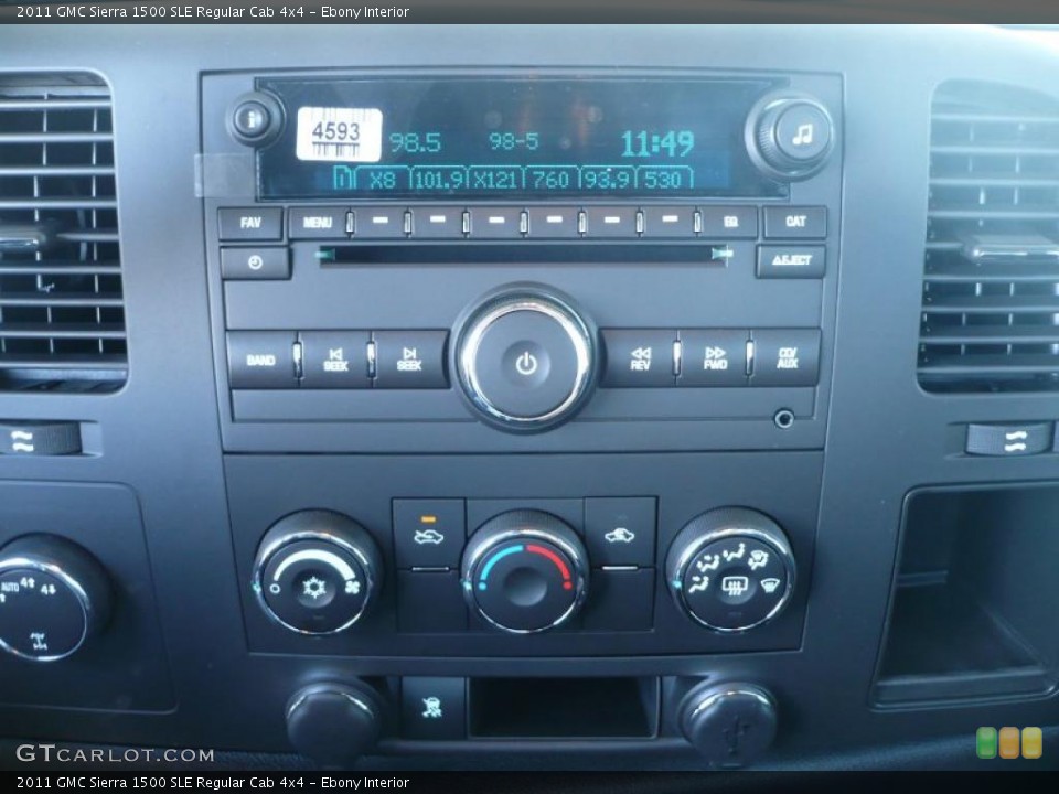 Ebony Interior Controls for the 2011 GMC Sierra 1500 SLE Regular Cab 4x4 #37924326
