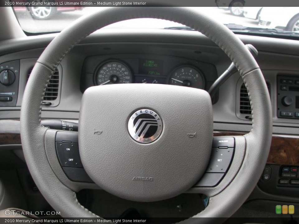 Medium Light Stone Interior Steering Wheel for the 2010 Mercury Grand Marquis LS Ultimate Edition #37930414