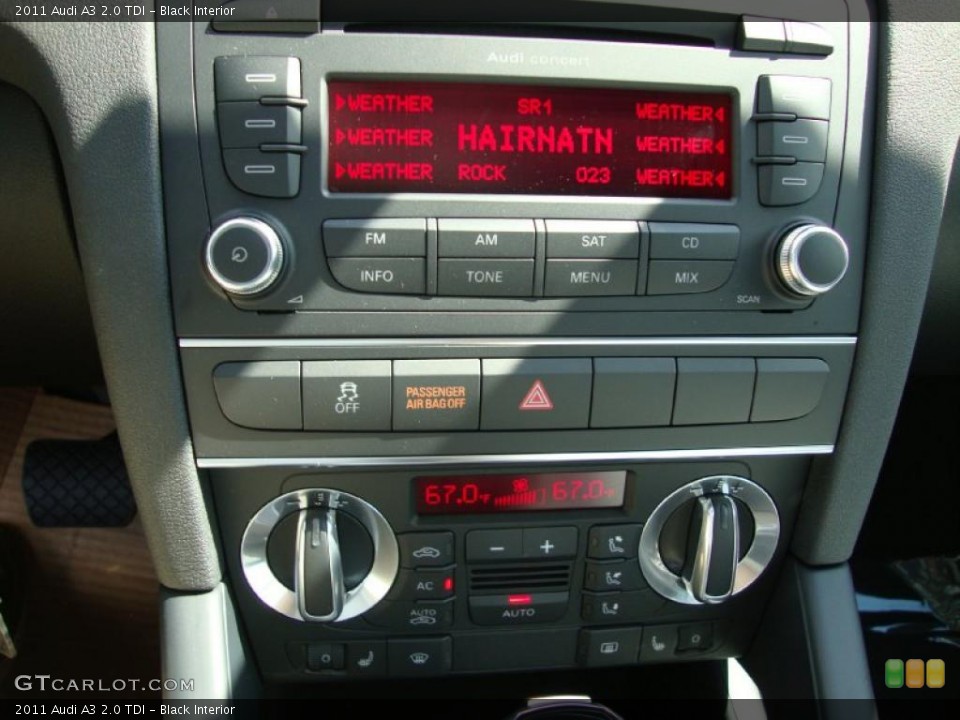 Black Interior Controls for the 2011 Audi A3 2.0 TDI #37936306