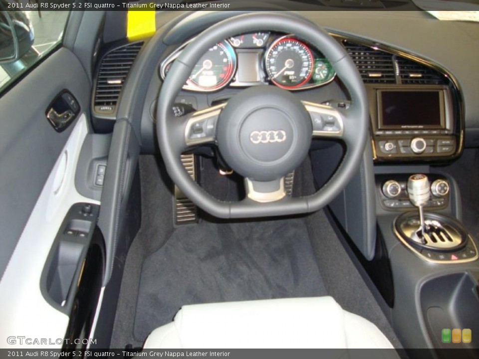 Titanium Grey Nappa Leather Interior Steering Wheel for the 2011 Audi R8 Spyder 5.2 FSI quattro #37936774