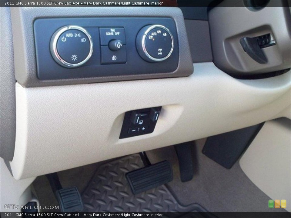 Very Dark Cashmere/Light Cashmere Interior Controls for the 2011 GMC Sierra 1500 SLT Crew Cab 4x4 #37939734